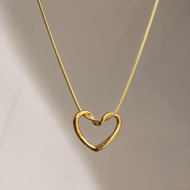 Elegant Gold Heart Pendant Necklace